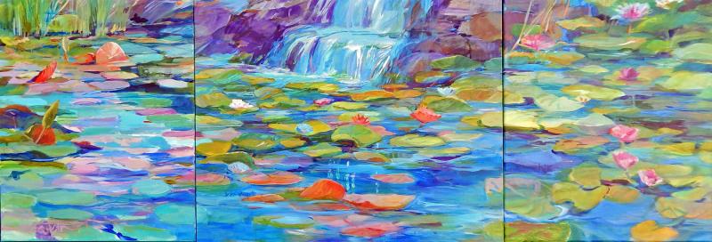 “Lily Pads,” acrylic, Lesley McCaskill, Gallery One artist.